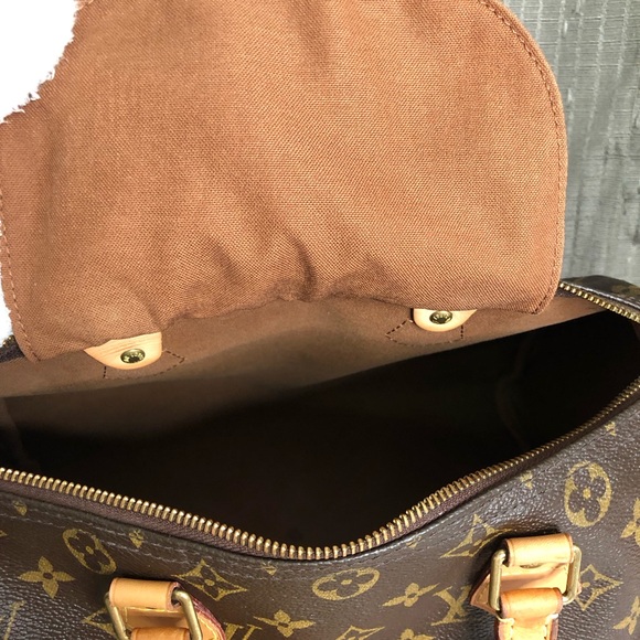 Louis Vuitton Speedy 30 Handbag. Brown & Tan, Monogram. 12 x 9 x 8. Good Shape. - Picture 9 of 16